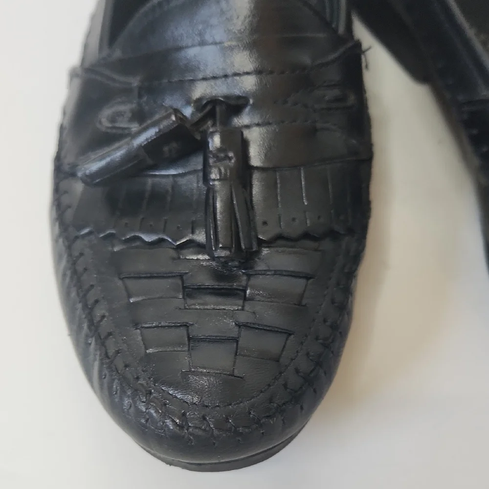 Dr. Scholl's Men's Black Leather Slip-On Loafers Size 9